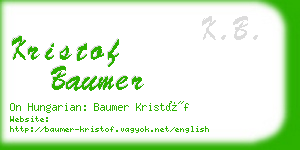 kristof baumer business card